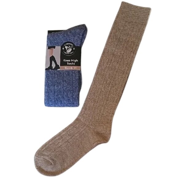 6 Pairs Womens Knee High Cotton Socks Assorted Colors Brand New Size 6-11 - Picture 2 of 5